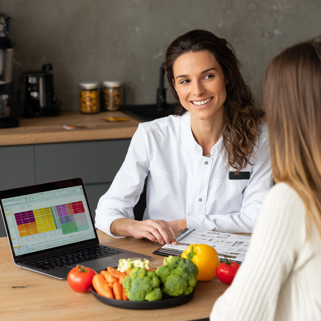Спеціаліст з харчування консультує клієнта